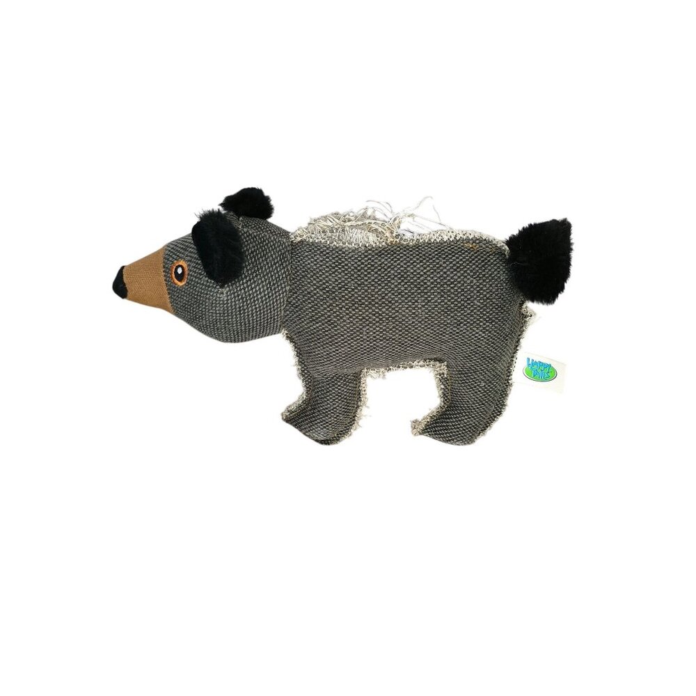 Happy Tails 10 in Stuffed‎ Gray Bear Brown Nose Dog Toy